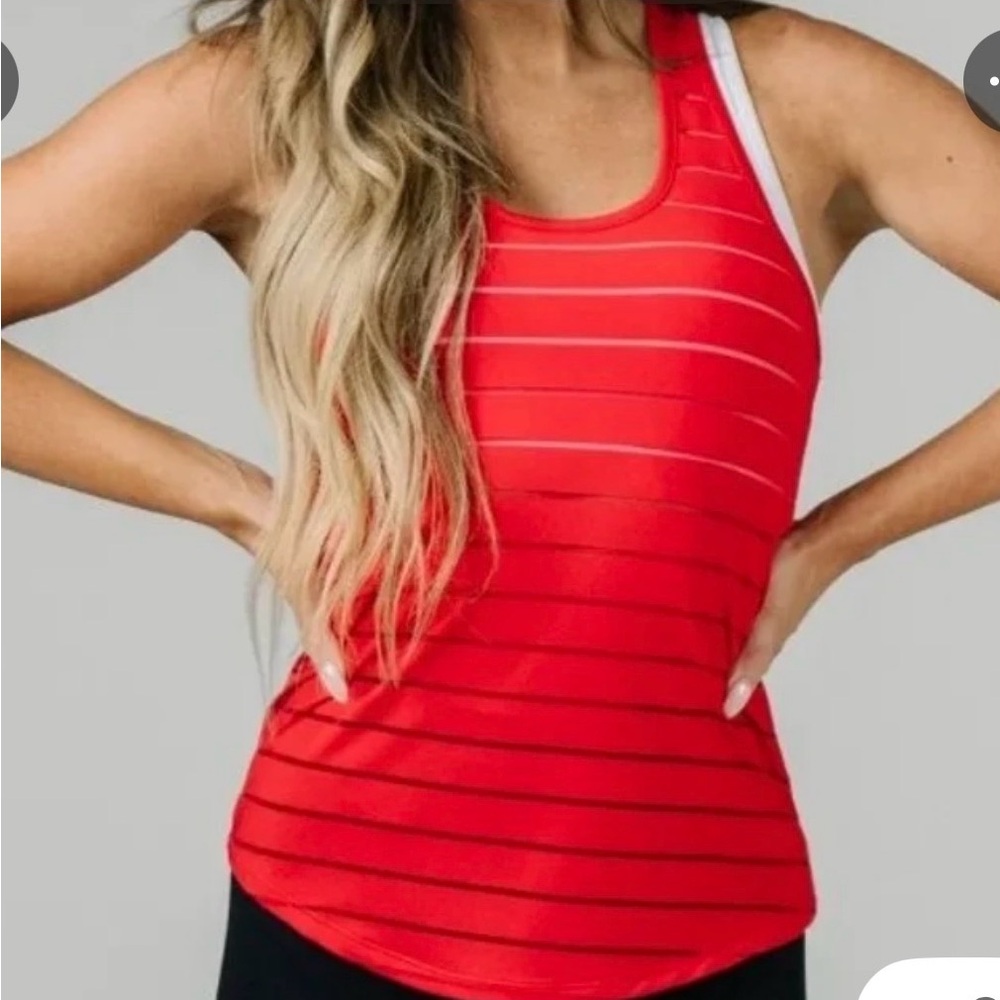 ZYIA Vibrant Fire Red-Orange Tank Top